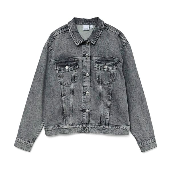 Vero Moda Tessa Oversize Denimjakke Grå L Kvinde
