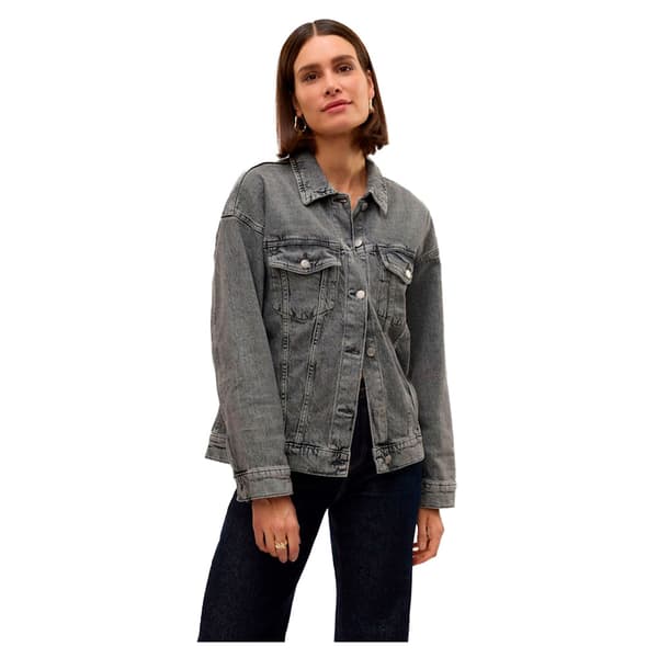Vero Moda Tessa Oversize Denimjakke Grå L Kvinde