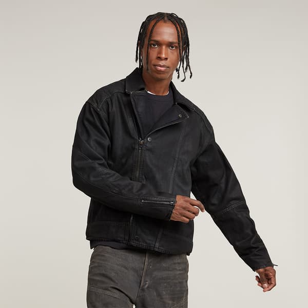 G-star Biker Jeansjacka Svart M Man
