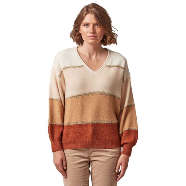 Deeluxe Lodina Tröja Med V-ringning Beige M Kvinna