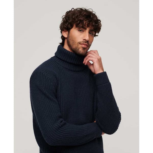 Superdry Merchant Textured Tröja Med Hög Krage Svart M Man