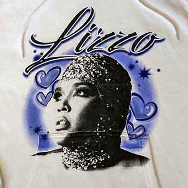Lizzo Special Hearts Airbrush Pullover Hoodie
