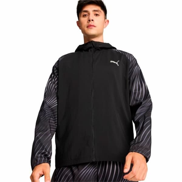 Sport Jakke til Mænd Puma Run Favorite Aop Woven Sort - S