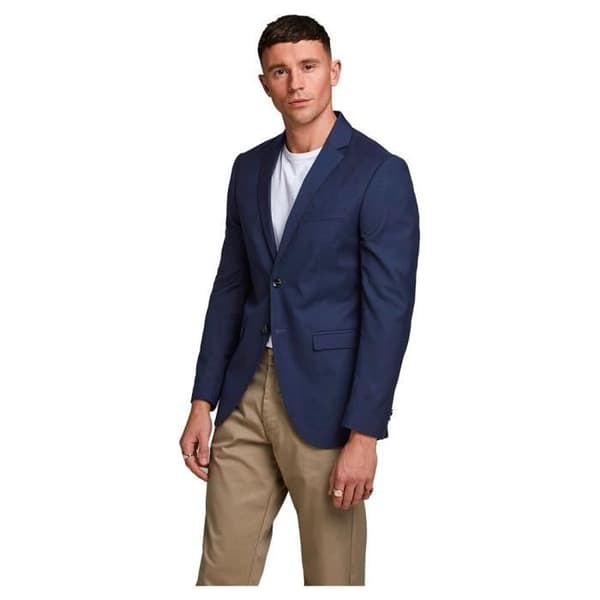 Blazer för män - JACK &amp; JONES - Jprfranco Noos - Blå - Super Slim - Lommer med klaff