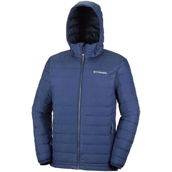 Isolerad herrjacka - COLUMBIA - Powder Lite Hooded - Termoreflekterande foder - Blå