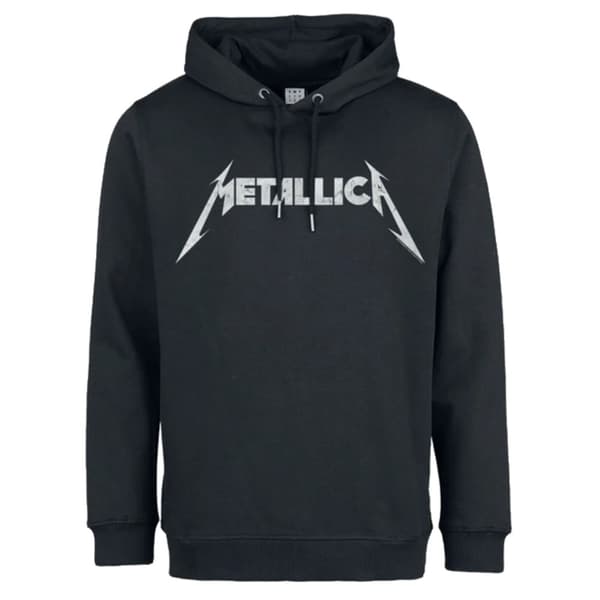 Metallica White Logo Pullover Hoodie Black L