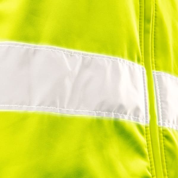 Hi-Vis Softshell Arbejdsjakke med hætte, gul, str. S