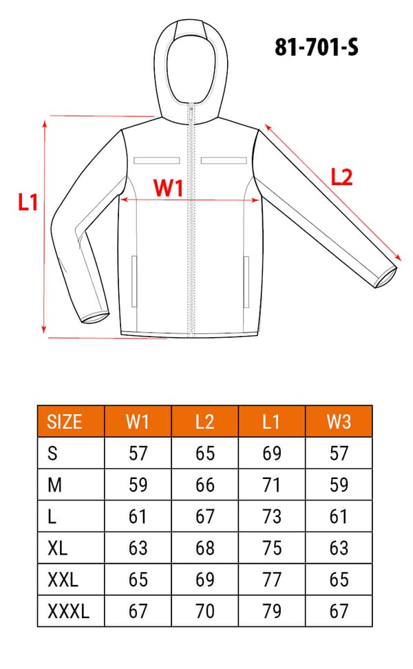 Hi-Vis Softshell Arbejdsjakke med hætte, orange, str. S