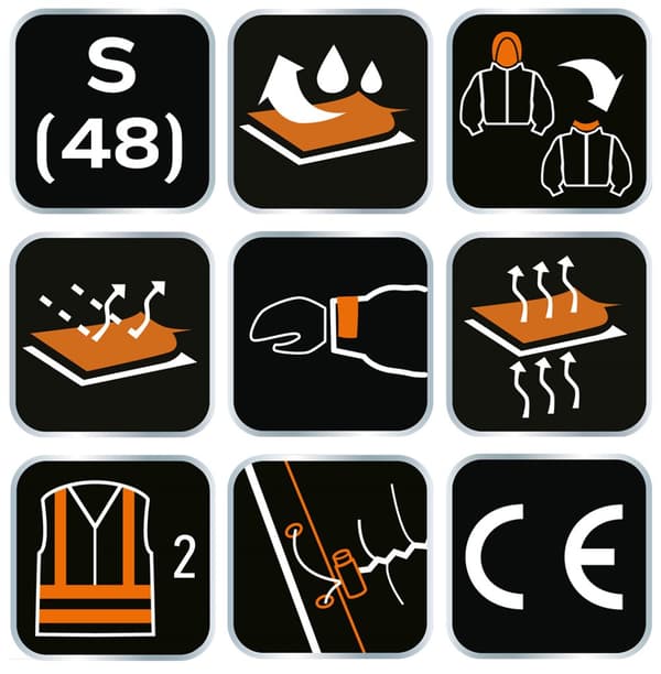 Hi-Vis Softshell Arbejdsjakke med hætte, orange, str. S