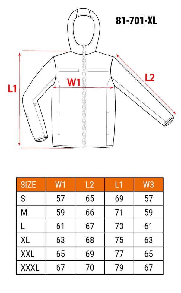 Hi-Vis Softshell Arbetsjacka med huva, orange, storlek XL