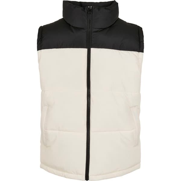 Jacka - Urban Classics - Block Puffer - Svart/Vit - Fyllning - Höga krage