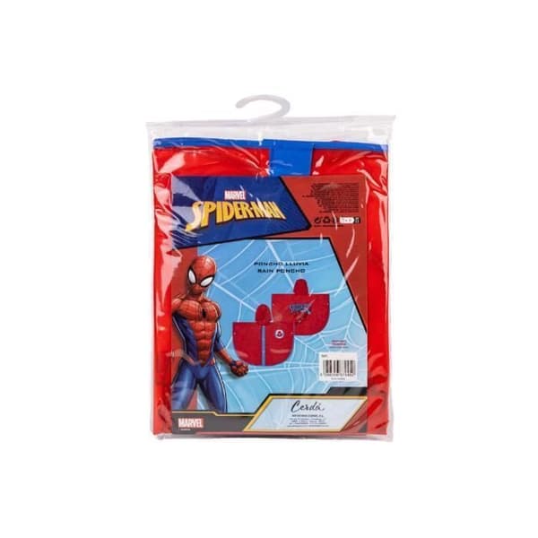 Regnponcho - Spiderman - Röd - Barn - Kille - Utan ärm