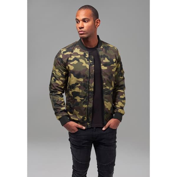 Parka - URBAN CLASSICS - Lätt Camo Bomber - Grön - Unisex - Vuxen