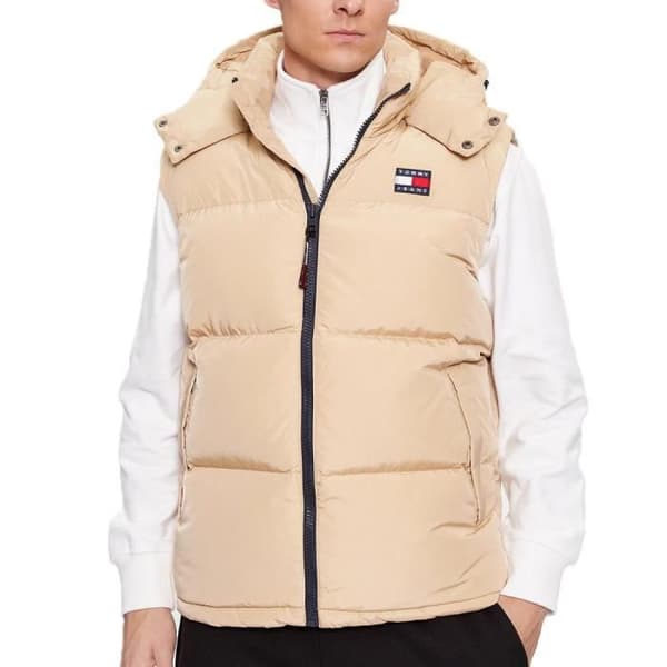Beige utan ärm Herr Doudoune Tommy Jeans Alaska