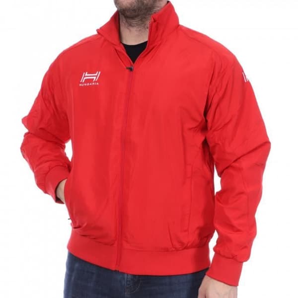 Röd Träningsjacka Herr - Hungaria - Training Pro - Vindjacka - Fickor med dragkedja - 100% polyester