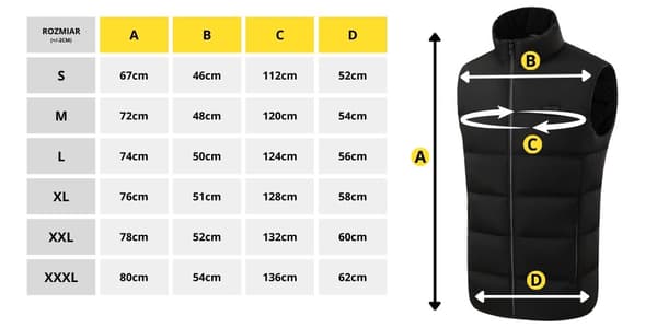 E-VEST lämmitettävä liivi koko L