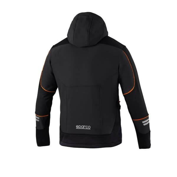 Tuulenpitävä Urheilutakki Sparco TECH SOFT-SHELL Musta Oranssi L