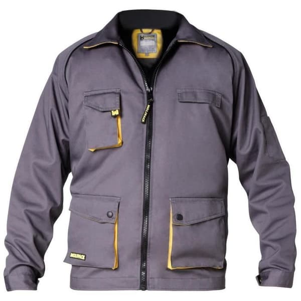 Jacka - Trend - Grå/Gul - Storlek 46/48 - 65% Polyester - Flera fickor