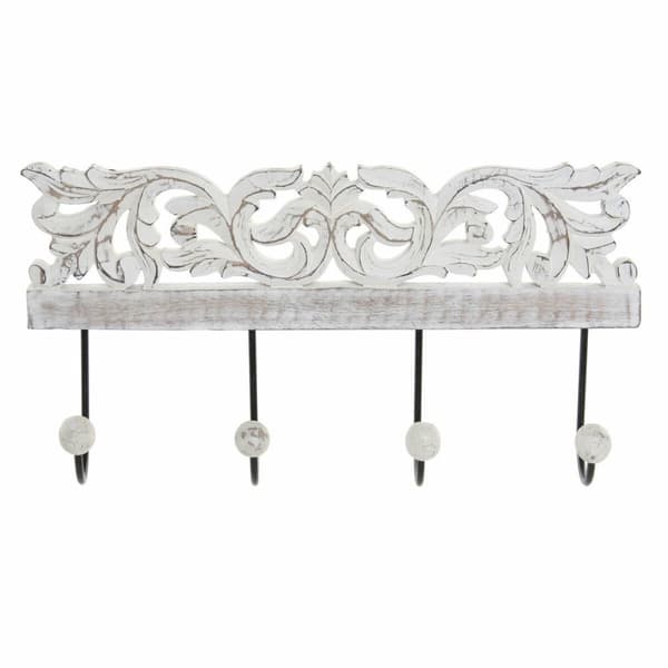 Knagerække til væggen DKD Home Decor Metal Mangotræ (38 x 6 x 19 cm)
