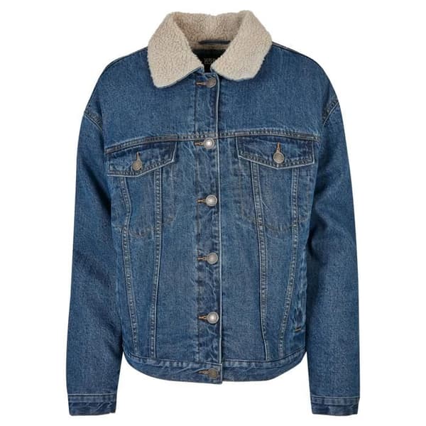 Jeansjacka - Urban Classics - Oversize - Sherpa-krage - Mysig foder - Dam