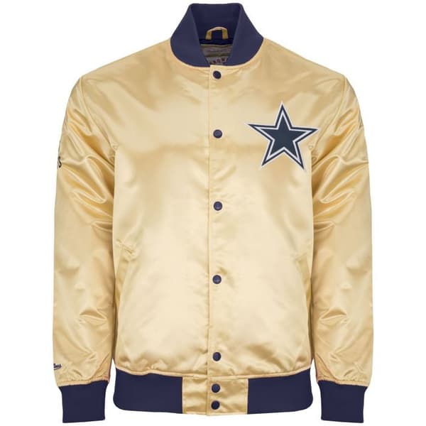 M&amp;N Lätt Satinjacka - Dallas Cowboys guld
