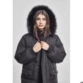 Miniatyrbild 6 av 6: Parka dam - Urban Classics - Fuskpäls Pufferjacka - Lång - Svart - Bekväm och stilren