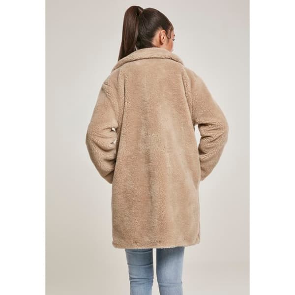 Dammantel - Urban Classic - Oversized - Färg off-white - Stilhantverkskläder - Teddy-fårkrage