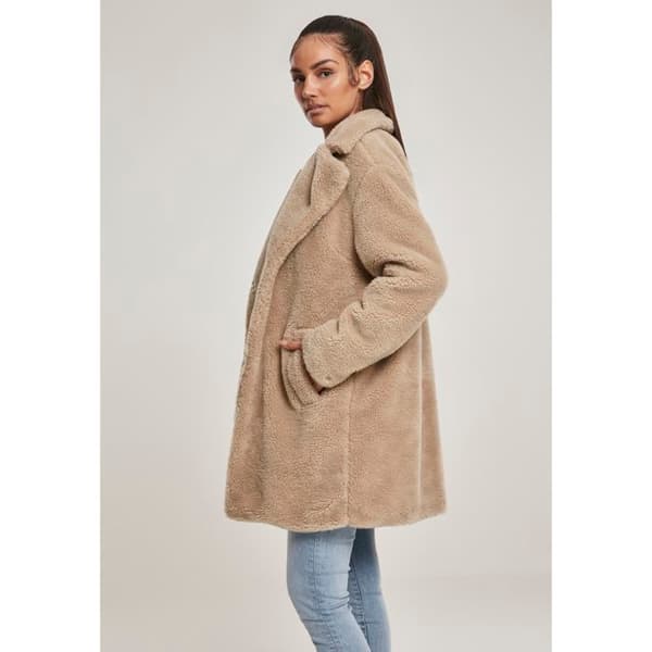 Dammantel - Urban Classic - Oversized - Färg off-white - Stilhantverkskläder - Teddy-fårkrage