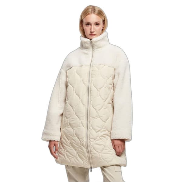 Doudoune oversize dam - Urban Classics - Beige - Sherpa - Polyester quiltad - Bekväm