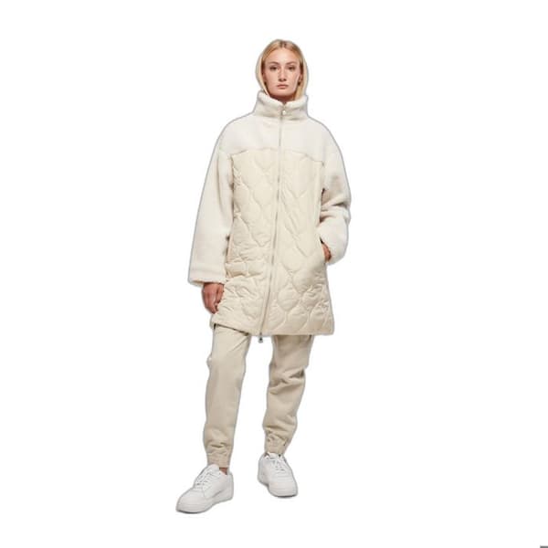 Doudoune oversize dam - Urban Classics - Beige - Sherpa - Polyester quiltad - Bekväm