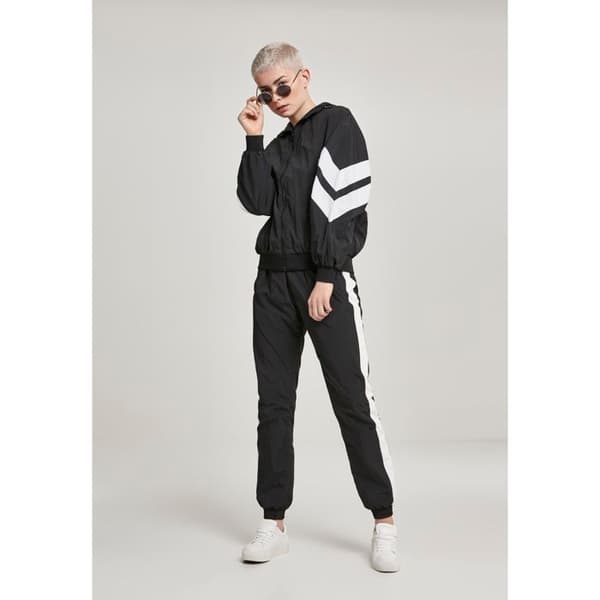 Parka dam - Urban Classic - Crinkle batwing - Svart/Vit - Multisport - Justerbar huva