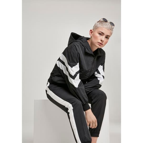 Parka dam - Urban Classic - Crinkle batwing - Svart/Vit - Multisport - Justerbar huva