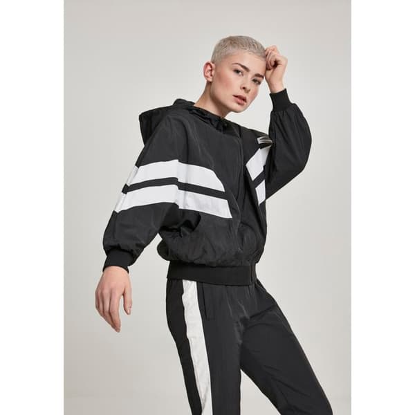 Parka dam - Urban Classic - Crinkle batwing - Svart/Vit - Multisport - Justerbar huva
