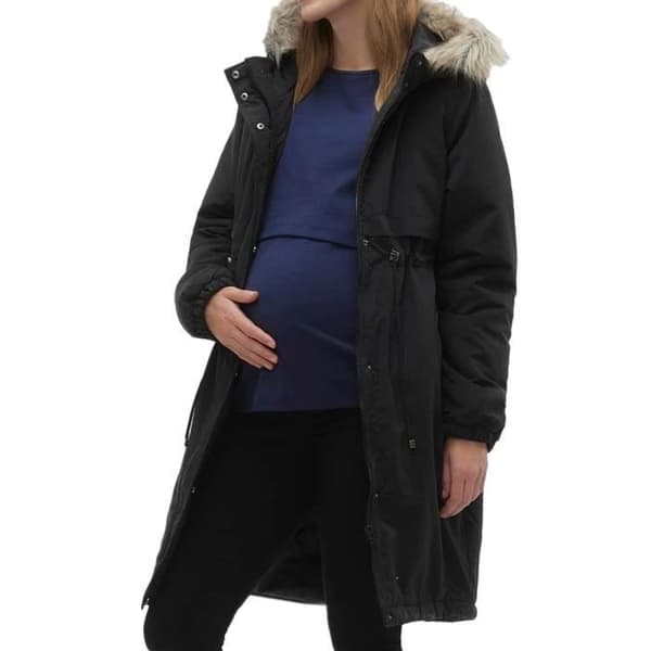 Svart Parka Dam Mamalicious Jessi