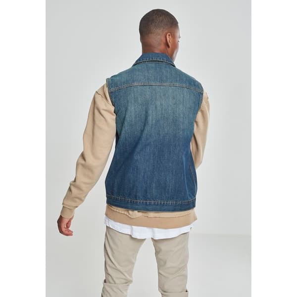 Jeansjacka - URBAN CLASSICS - Ärmlös väst - Ljusblå - 100% bomull - Bekväm och stilig