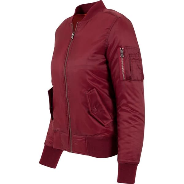Bomber dam - Urban Classic - Basic - Bordeaux - Fick med dragkedja - Orange foder