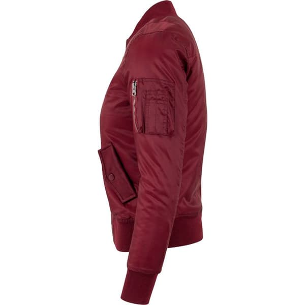 Bomber dam - Urban Classic - Basic - Bordeaux - Fick med dragkedja - Orange foder