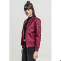 Miniatyrbild 6 av 6: Bomber dam - Urban Classic - Basic - Bordeaux - Fick med dragkedja - Orange foder