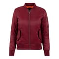 Miniatyrbild 1 av 6: Bomber dam - Urban Classic - Basic - Bordeaux - Fick med dragkedja - Orange foder