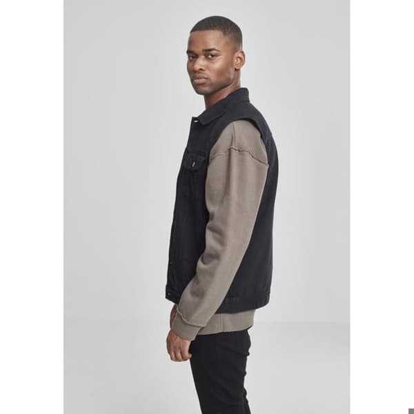 Jeansjacka - URBAN CLASSICS - Ärmvecka väst - Blå färg - Unisex - 100% bomull