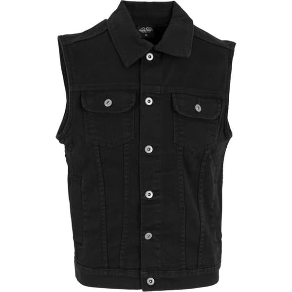Jeansjacka - URBAN CLASSICS - Ärmvecka väst - Blå färg - Unisex - 100% bomull