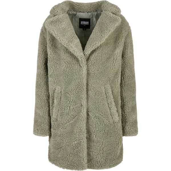 Manteau dam - Urban Classics - Oversized Sherpa - Grön - Stora storlekar - Urban elegans