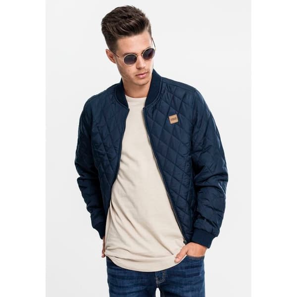 Parka - Urban Classics - Blå bomberjacka - 100% polyester - Kviltad effekt - Unisex