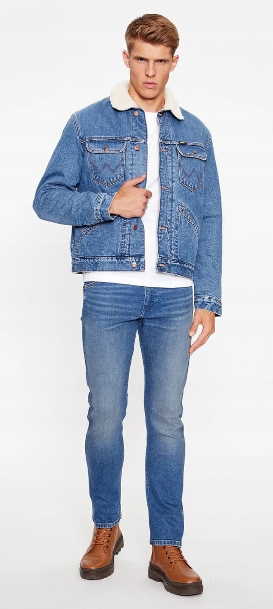 Wrangler 124MJ SHERPA Wranch ISOLERET KATANA JAKKE DENIM ON BEAR M