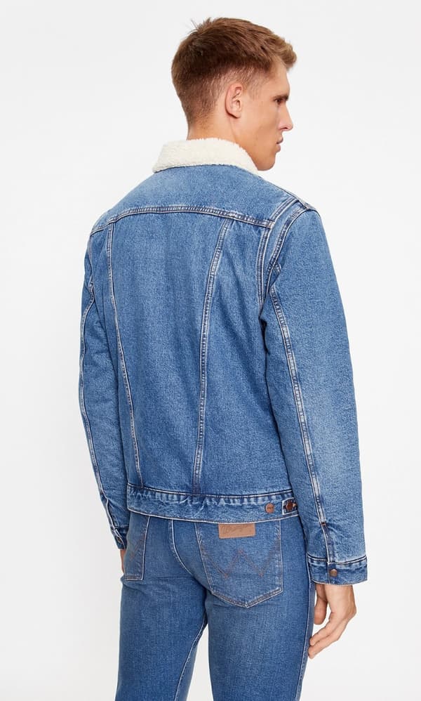 Wrangler 124MJ SHERPA Wranch ISOLERET KATANA JAKKE DENIM ON BEAR M