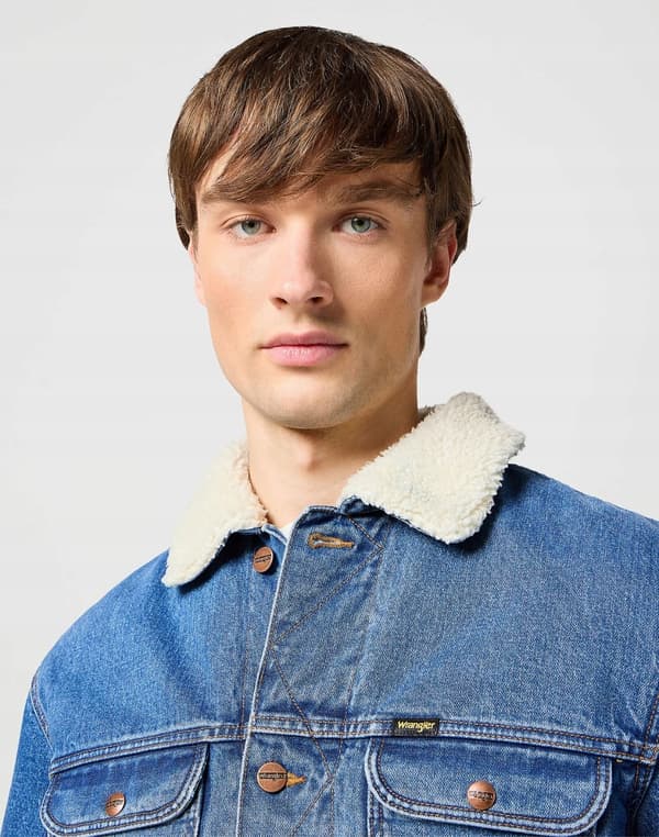 Wrangler 124MJ SHERPA Wranch ISOLERET KATANA JAKKE DENIM ON BEAR M