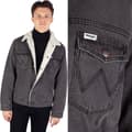 Miniatyrbillede 1 af 7: Wrangler Sherpajakke Jet Wash ISOLERET GRÅ JAKKE JEANS REGULAR M