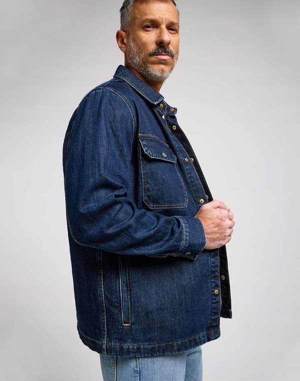 Lee 101 OVERSHIRT Indigo DENIM PREMIUM SKJORTEJAKKE KATANA OVERSIZED S