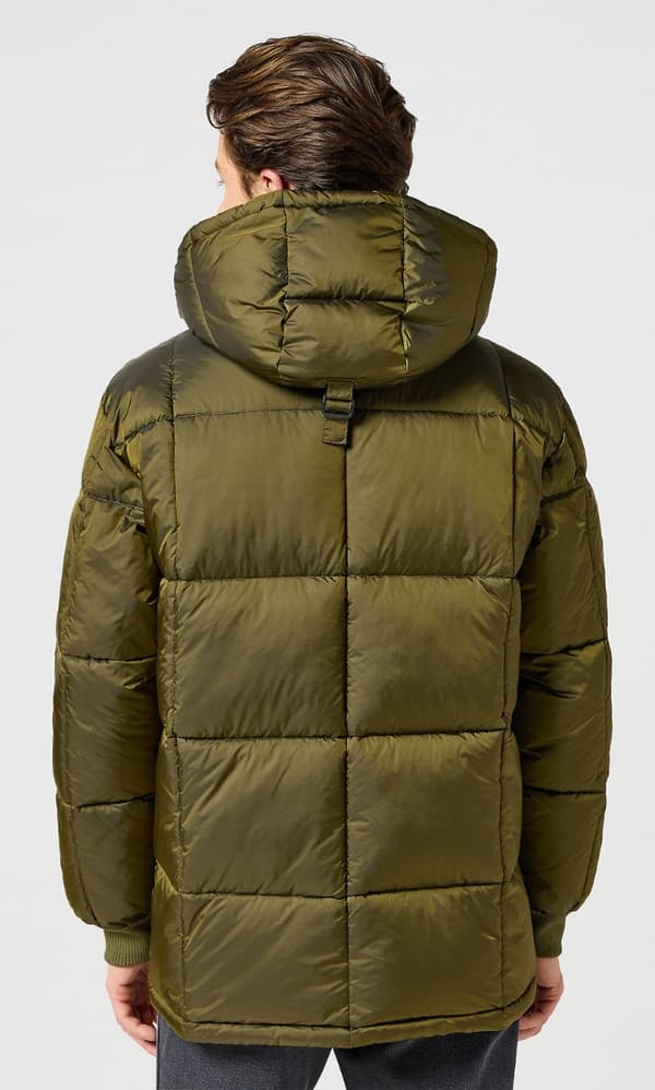 Wrangler PARKA-TAKKI Ivy Green VIHREÄ PAKSU UNTUVA TAKKI HUPULLLA M