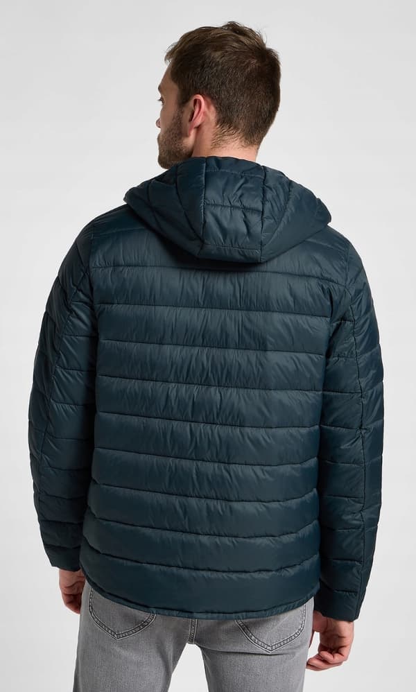 Lee PUFFER JACKA Antracitgrå LÄTT VATTENTÄT DUNJACKA MED HUVA XL